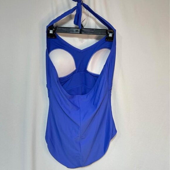 SPEEDO woman’s halter top, built in bra, full bottom coverage swimsuit. Size 16. - Picture 5 of 10